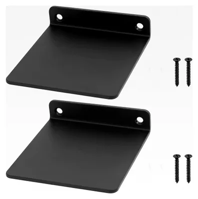 Produktbild von 2 STK Kleine Wandregale schwarz, Mini Wandregal, Schweberegale für Wände, Regalbrett schwarz für Kinderzimmer, Bücherregal Dekoration für Küche, Badezimmer, Wohnzimmer, 11x10x2,3 cm