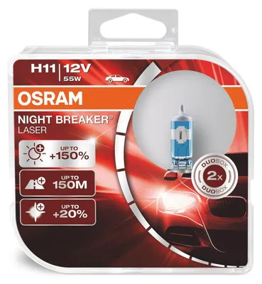 Produktbild von OSRAM NIGHT BREAKER LASER 2x H11 +150% Next Generation Scheinwerfer Birne Lampe