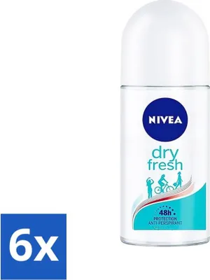 Immagine prodotto di Nivea - Deodorante - Roller - Dry Fresh - 48 ore a lunga durata - 50 ml - Confezione risparmio - 6 pezzi