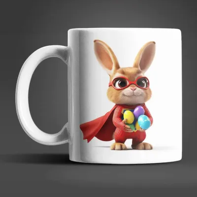 Produktbild von Osterhase Superheld Ostereier Ostern Kaffeetasse Teetasse Tasse Geschenkidee