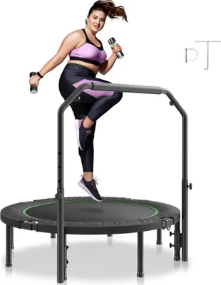 Immagine prodotto di Mini trampolino fitness - 132 cm - Trampolino da allenamento pieghevole per adulti - 205 kg - Ideale per l'uso in casa e in palestra