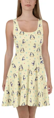 Produktbild von Mr. & Mrs. Panda Kleid Pinguin umarmen XXL - Gelb - Geschenk, Hochzeit, Minikleid, Sommerkleid, Umarmung Verliebt, Shirtkleid, Strandkleid, Hochzeitstag, Skaterkleid