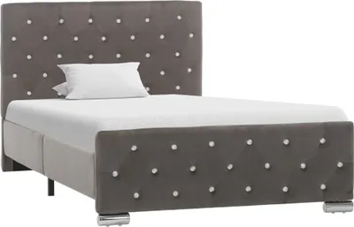 Produktbild von The Living Store Bettgestell Grau Samt 100x200 cm