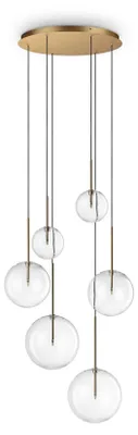 Obrázek produktu pro Ideal Lux 317243 EQUINOXE závesné svietidlo 6xG4 D650mm mosadzná