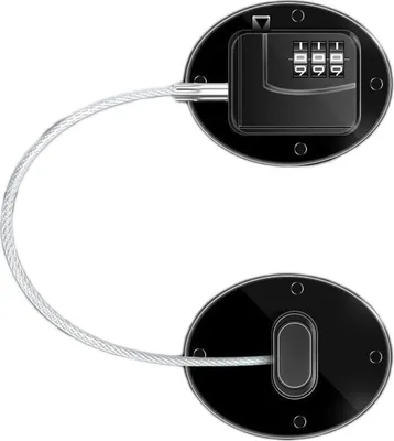 Obrázok produktu pre Kombinovaný zámok chladničky Silný kovový ABS multifunkčný zámok mrazničky pre okenné dvere skrine FQ1 Black