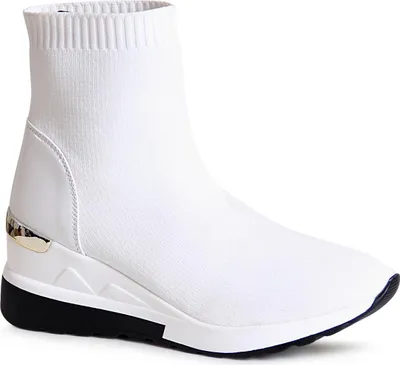 Produktbild von topschuhe24 1898 Damen Keilabsatz Stiefeletten Sneaker, Farbe:Weiß, Größe:40 EU