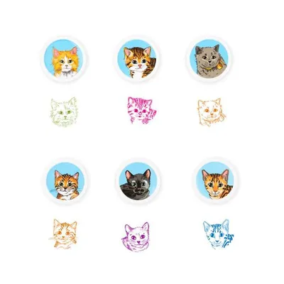 Produktbild von Trendhaus Katzenrassen Stempel 6fach sortiert