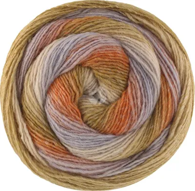 Produktbild von Lana Grossa GOMITOLO VERSIONE 200 g leicht gedrehtes Kammgarn mit effektvollem Farbverlauf und Struktur 700 m Farbe 458 - Blaugrau/Reh-/Orangebraun/Khakigrün/-beige/Elfenbein