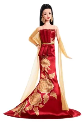 Produktbild von Barbie Signature Lunar New Year Modepuppe, rotes Kleid mit goldenem Pfingstrosenmuster, Spielzeug zum Sammeln, Modepuppe, Weiblich, 6 Jahr(e), Junge/Mädchen, 330,2 mm, Mehrfarbig