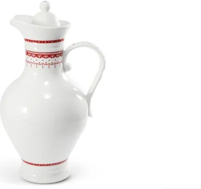 Produktbild von Krug mit Deckel, 2,3 l, tschechisches Porzellan, Hyggeline, rot, Leander