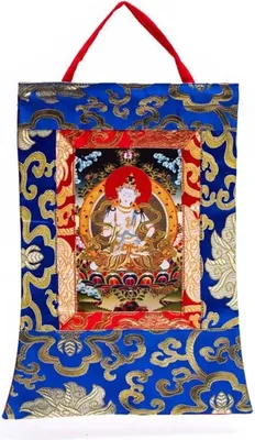 Obrázok produktu pre Tlačená thangka s motívom Vajrasattvu – balenie po 2 ks – 29 x 20 cm