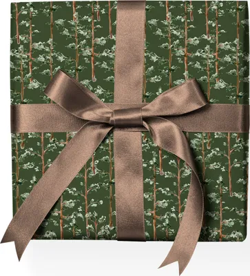 Produktbild von Wald Geschenkpapier: schönes Geschenkpapier mit gemalten Bäumen, , grün - G22117, 32 x 48cm
