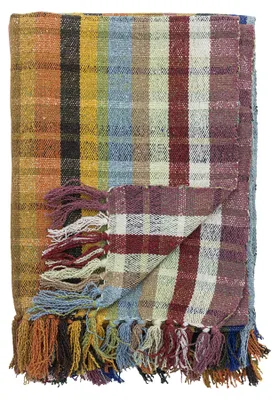 Zdjęcie produktu dla BLOOMINGVILLE | Koce Elmy, wzór "Bunt", mieszanka włókien | 160 x 130 cm | 82066443