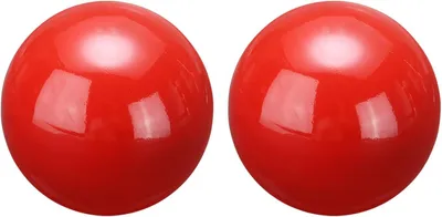 Imagen del producto de Dos esferas decorativas de acero inoxidable, de 42 mm de diámetro, color rojo brillante, aptas para uso en interiores y exteriores