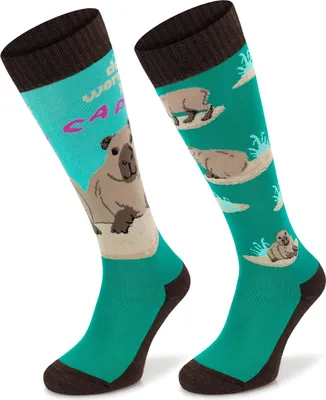 Produktbild von SKIETY Kniestrümpfe für Reiter Pferdesocken Reitsocken Wasserschwein Muster - 35-38