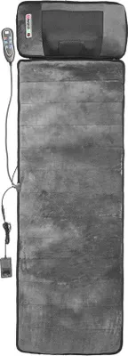 Image de Tapis de massage pour tout le corps - Avec fonction de chauffage - 9 vitesses - Gris - En velours PU