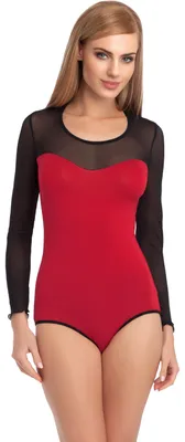 Image de Body à manches longues pour femme Merry Style VBD15 (bordeaux/noir, L)
