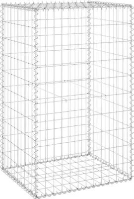 Produktbild von vidaXL Gabionenwand mit Abdeckung Verzinkter Stahl 60x50x100 cm
