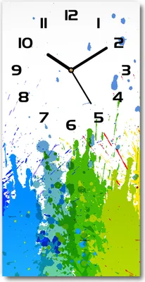 Produktbild von Wanduhr aus Glas – 30x60 cm - Glasbild - Glasuhr - Gehärtetes Glas -Abstrakter Regenbogen