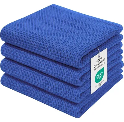 Productafbeelding van Keukenhanddoeken, katoen, 4 stuks, 32 x 72 cm, blauw