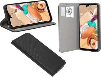 Zdjęcie produktu dla cofi1453® Etui Book "Smart" kompatybilne z telefonem komórkowym LG K51s pokrowiec portfel pokrowiec ochronny z funkcją podstawki, miejsce na kartę czarny
