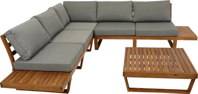 Produktbild von TPFGarden GARTENLOUNGE Set Banbury - Lounge Set aus Akazienholz mit Polstern schwarz - -