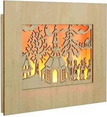 Produktbild von LED Holzbild beleuchtete Kirche