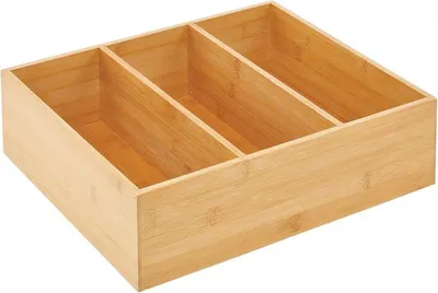 Produktbild von mDesign Teebox Organizer Holzkiste Gewürzkiste Aufbewahrungsbox 3 Fächer Bambus