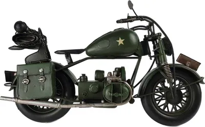 Produktbild von Blechmodell Blechmotorrad Modellmotorral Militärmotorrad H 21,5 B 14 L 35,5 cm