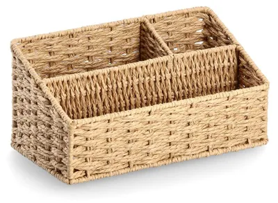 Obrázok produktu pre Zeller 15213 Zeller Schreibtisch-Organizer Papiergeflecht natur Papiergeflecht 3 Fächer 25,5 x 14,2 x 12,2 cm