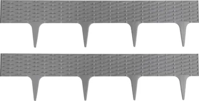 Zdjęcie produktu dla Obramowanie rabat ogrodowych w stylu rattanowym – obrzeże trawnika – panel ogrodzeniowy z tworzywa sztucznego – zestaw 2 sztuk – 79 x 18,5 x 1 cm – do ogrodu i rabat kwiatowych