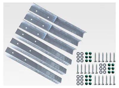 Produktbild von Winkelanker für Spielturm und Schaukel feuerverzinkt 500x45x45mm Erdanker zum Einbetonieren 6 Stück