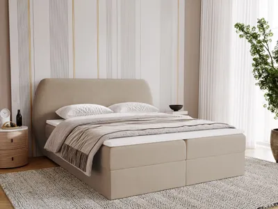 Produktbild von GrainGold Boxspringbett Bogota 140x200 - Bett mit Matratze und Topper - Boxspringbett mit Bettkasten und Matratze - Boxspringbett Beige (Komodo 11)