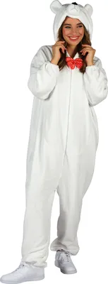 Produktbild von T4051/T4052/T4053-XL-XXL beige Eisbär Kostüm Overall Jugendliche Damen Herren Gr.XL-XXL Körpergröße ca.180-200 cm