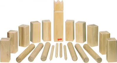 Immagine prodotto di goki 15166 Gioco vichingo Kubb, in sacchetto di cotone, naturale (1 pezzo)