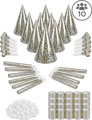 Image de Set de réveillon Accessoires de réveillon 5 pièces argent -