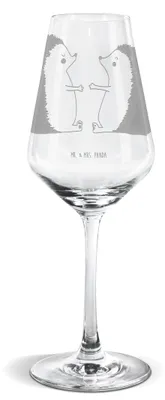 Produktbild von Mr. & Mrs. Panda Weinglas Igel Liebe - Transparent - Geschenk, Hochzeitstag, Hochzeit, Freundin, Weißwein Glas, Jahrestag, Weißweinkelch, wein, Für
