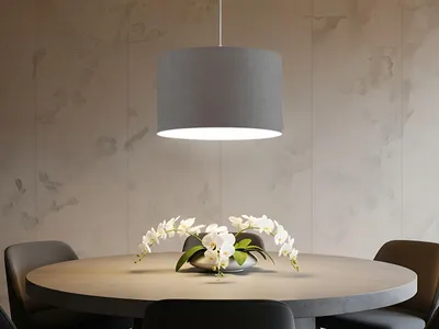 Produktbild von Trio Pendelleuchte HOTEL Stoffschirm grau Ø 40cm