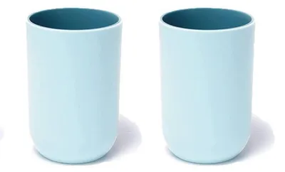 Produktbild von Trinkbecher 2er Set 300 ml Kunststoff spülmaschinenfest Hellblau