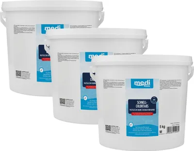 Produktbild von mediPOOL Schnell-ChlorTabs 3x 5 kg