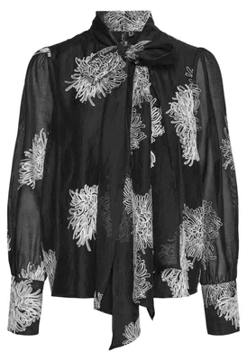 Productafbeelding van Vero Moda - "Dula" damesblouse, regular pasvorm, pofmouwen, model GT17590 (maat 32 DE) (zwart/wit)