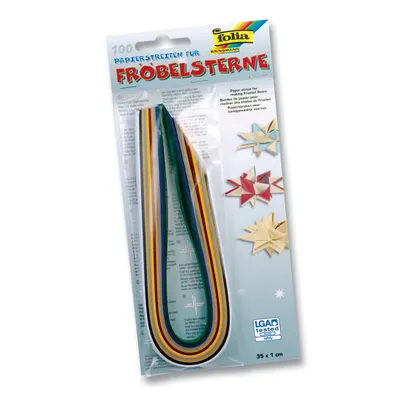 Obrázok produktu pre Papierové pásiky Fröbel stars FOLIA 1296 35x1cm 100ks Vianočné.