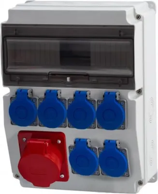 Zdjęcie produktu dla Rozdzielnica CAJA 32 A/5-polowa, 6x230 V, 12 m, IP65