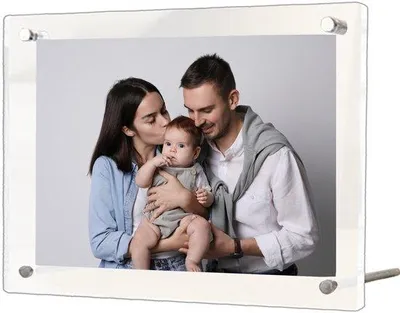 Immagine prodotto di Unyqoos® Cornice per foto e documenti A4, con due lati in acrilico, senza cornice, con lastre trasparenti per una presentazione elegante di foto e documenti