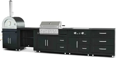 Immagine prodotto di Cucina da esterno 5 elementi e 3 moduli di cottura - Oviala Memphis