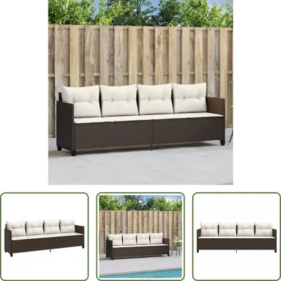 Produktbild von The Living Store Sonnenliege mit Kissen Braun Poly Rattan