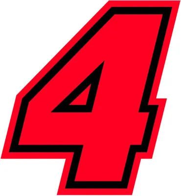 Zdjęcie produktu dla Naklejka z numerem wyścigowym dla Moto "4" Race Moto GP, czerwony fluo, 10 x 9,5 cm