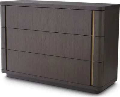 Immagine prodotto di Casa Padrino cassettiera in legno massello con 3 cassetti moka / ottone 140 x 52 x h. 95 cm - Cassettiera per camera da letto - Mobili per la camera da letto - Mobili - Arredamento - Mobili