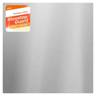 Image de Panneau mural de cuisine VEVOR, 76 x 76 cm, en acier inoxydable, protection murale pour cuisinière et hotte aspirante, avec trous pré-percés, robuste, idéal pour protéger contre les éclaboussures, pour cuisiner et pour un rangement pratique, couleur argent