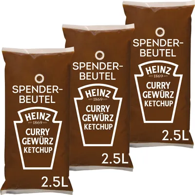 Produktbild Heinz Curry Gewürz Ketchup im Spenderbeutel 3 x 2500ml 7500ml